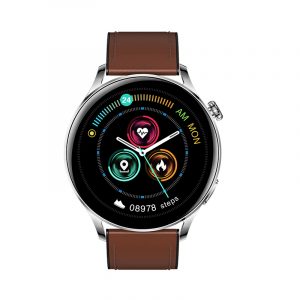 Smartwatch Garett Men Elegance RT jasny brąz skórz