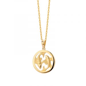 Zawieszka złota znak zodiaku Ryby