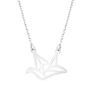 Naszyjnik srebrny ptak origami